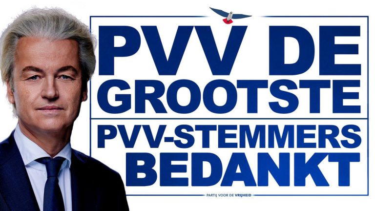 Wilders spreekt Nederlanders toe na winnende uitslag van Exitpoll