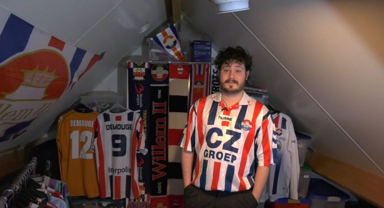 Jonge Willem II-shirt verzamelaar heeft meer dan 50 (!) wedstrijdshirts